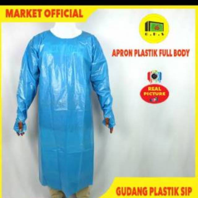 Apron Celemek Plastik Full Body LDPE Export Quality ( Single Use )      Apron Disposable medis