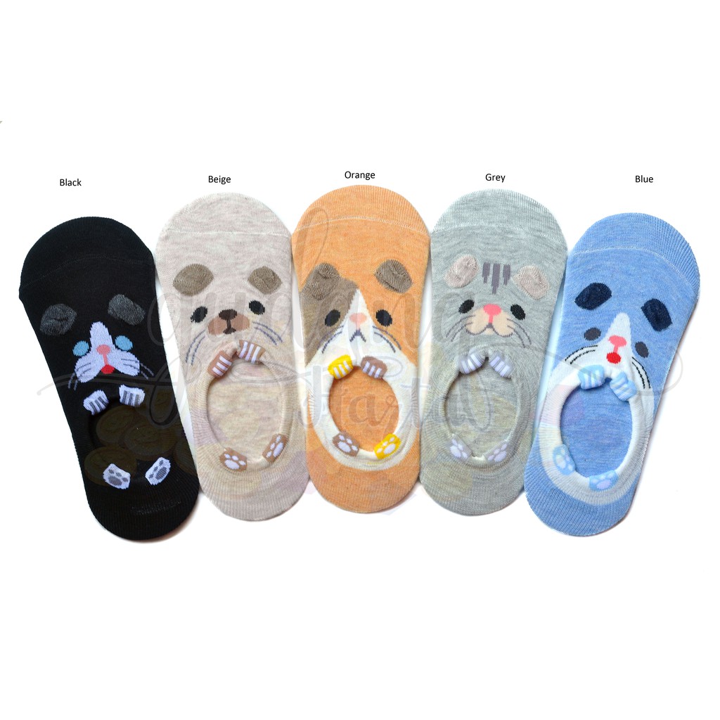 Kaos Kaki Pendek Wanita Hamster Hidden Socks Lucu Unik GH 103096