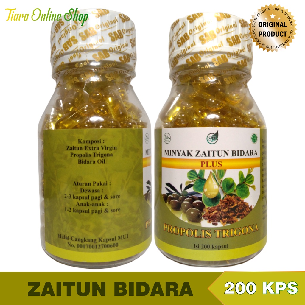 Kapsul Minyak Zaitun Bidara Plus Propolis Trigona isi 200 Kapsul Original