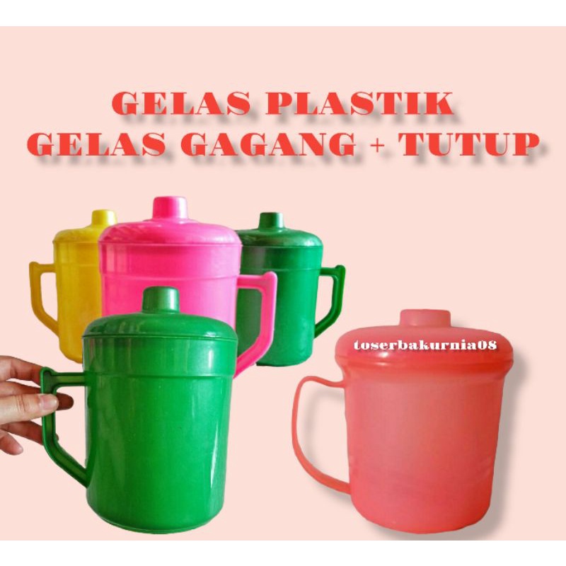 Gelas Gagang Plastik | Gelas Plastik + Tutup