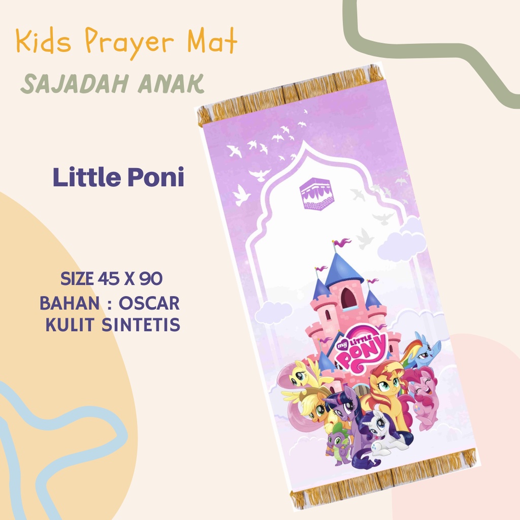 Sajadah Anak Custom Litte Poni PINK | Kids Prayer Mat Sajadah Custom
