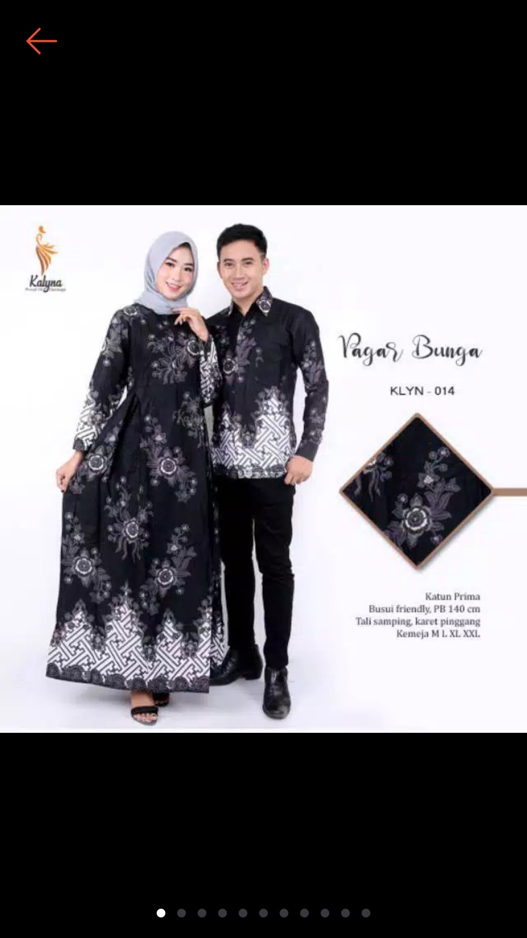 Baju Batik Couple Keluarga Gamis Jumbo Murah Pasangan Modern Muslim | Klyn - 014 Cg Pagar Bungan