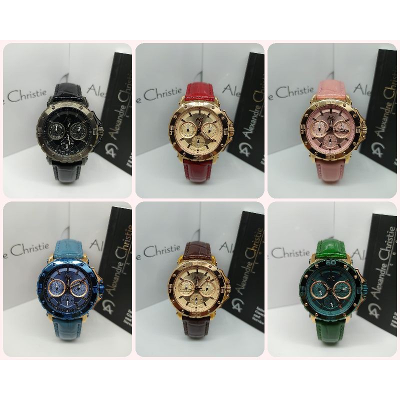 Jam Tangan Wanita Alexandre Christie Collection 9205 AC9205 AC 9205 Tali Kulit