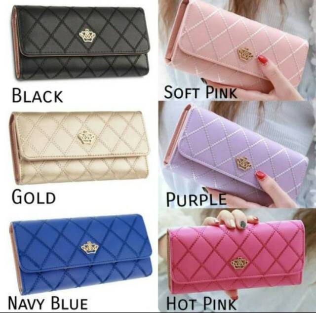 Dompet wanita import motif crown mahkota