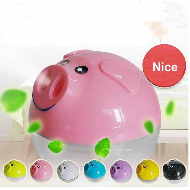 Cute Pig 2W Powered USB Humidifier with Colorful LED Lamp / pelembap udara