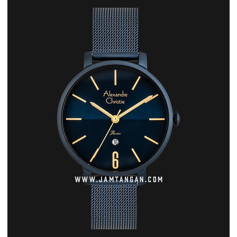 Alexandre Christie AC 2751 LD BIUBU Passion Ladies Blue Dial Blue Mesh Strap