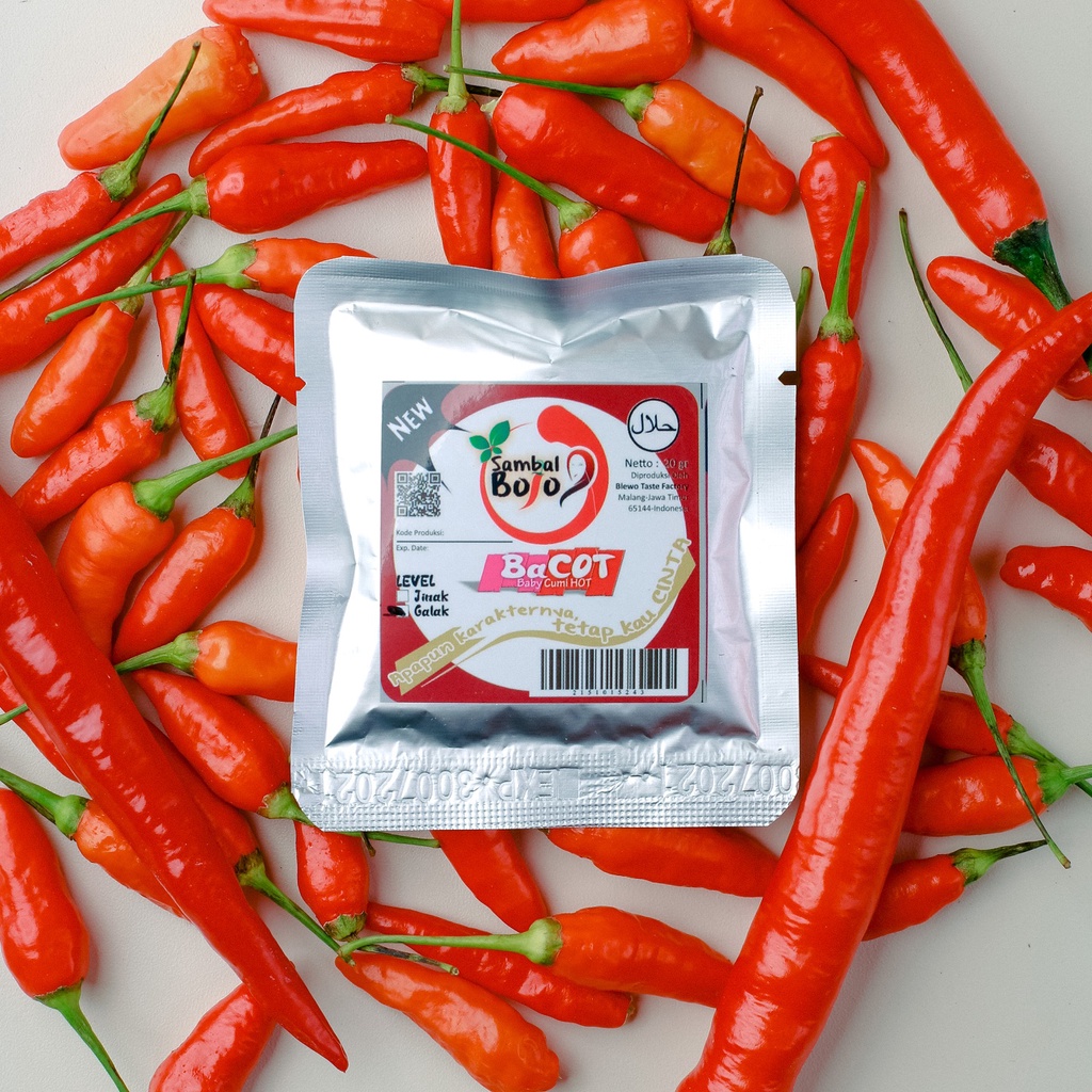 Sambal Viral Sambal Baby cumi Hot kemasan sachet 20gr (Bojo Bacot)