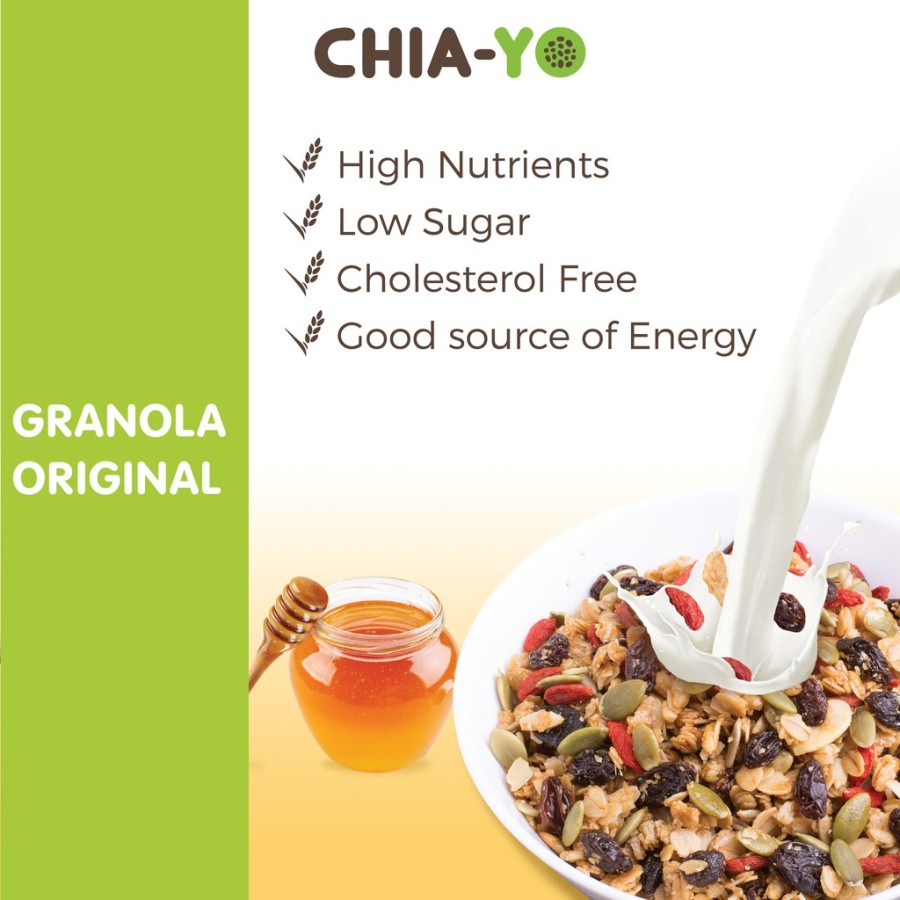 CHIAYO HOMEMADE GRANOLA ORIGINAL 500GR | SNACK SEHAT GLUTEN FREE