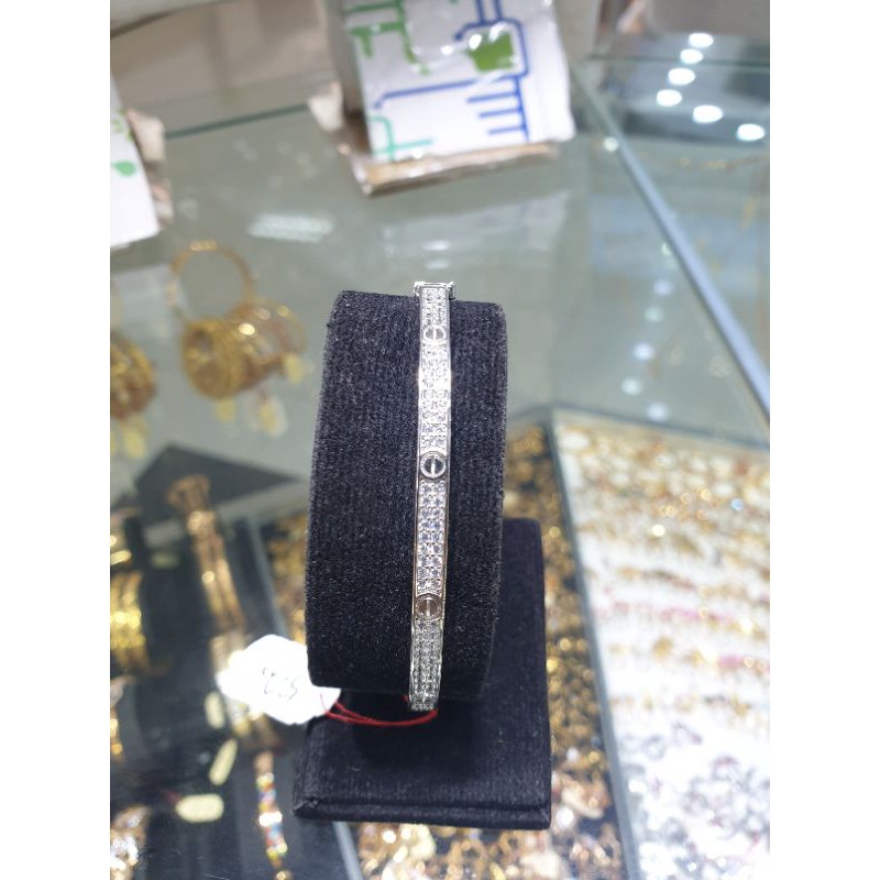 gelang kaku emas putih 375 model carti*r matamata