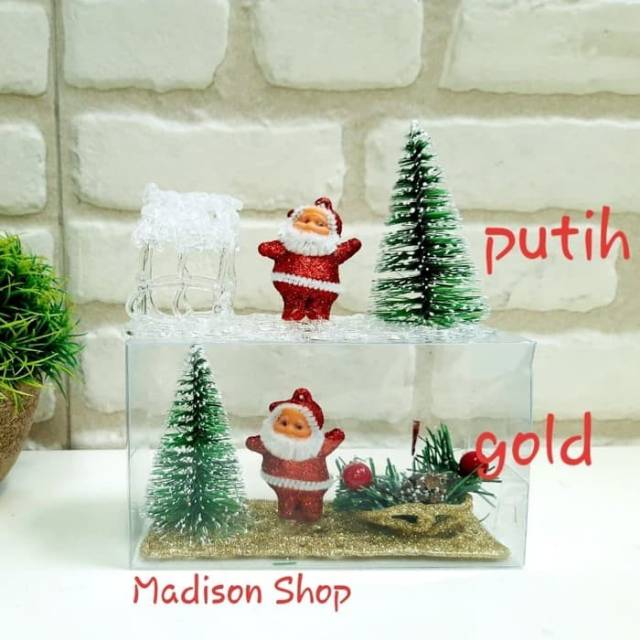 Pajangan Kue Santa Christmas Tree Salju Cake Topper Natal Hiasan Murah