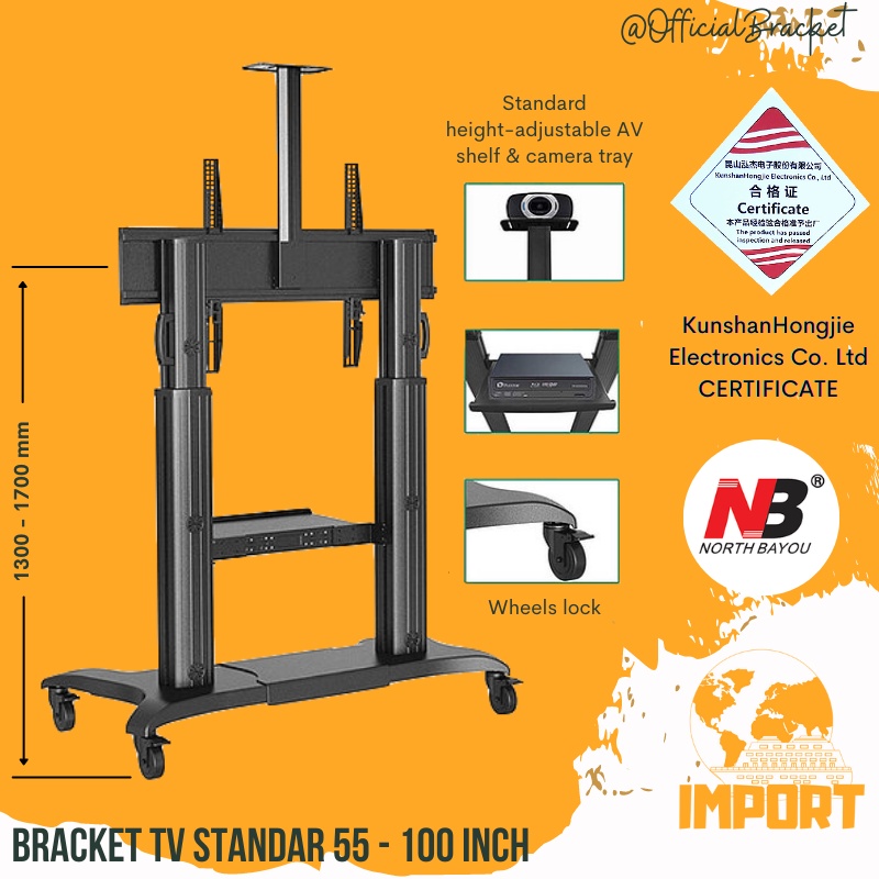 Bracket Stand TV NB CF100 75 sampai 100 inch North Bayou Original BEST QUALITY