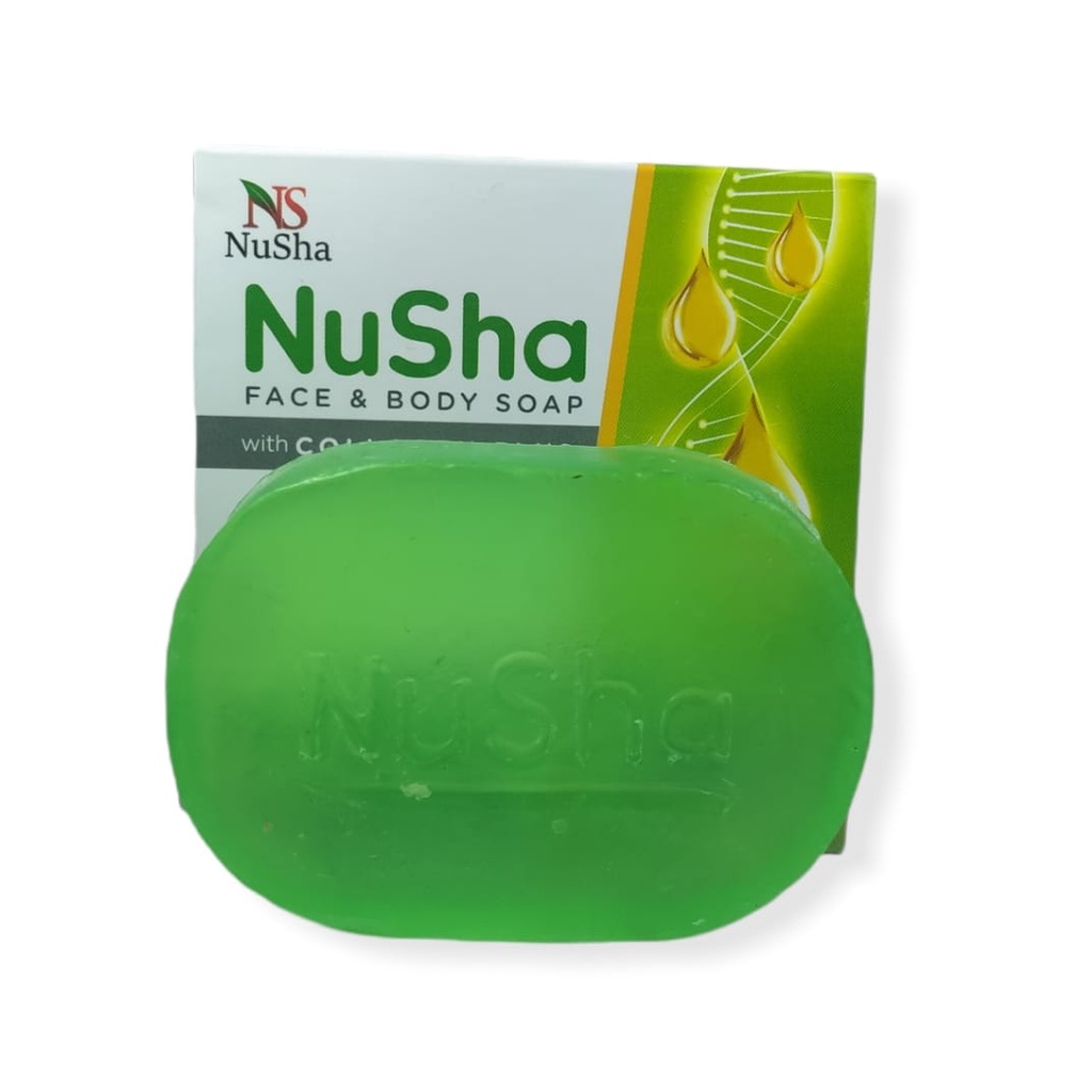 SABUN NuSha 2 in 1 FACE &amp; BODY SOAP with COLLAGEN PLUS | membantu membersihkan dan mencerahkan kulit.