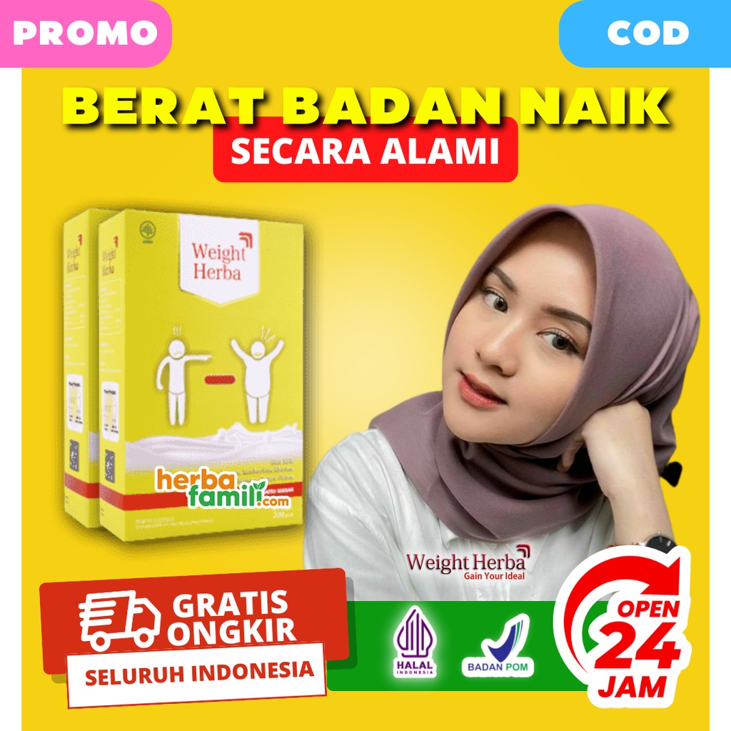 Weight Herba Original Official Asli | Susu Penggemuk Badan Weightherba Ampuh Menambah Berat Badan Secara Alami Weight Herba