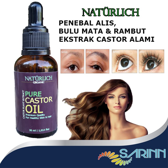 NATURLICH CASTOR OIL MINYAK JARAK PENUMBUH ALIS RAMBUT PELEBAT BULU MATA PENCEGAH JERAWAT UBAN