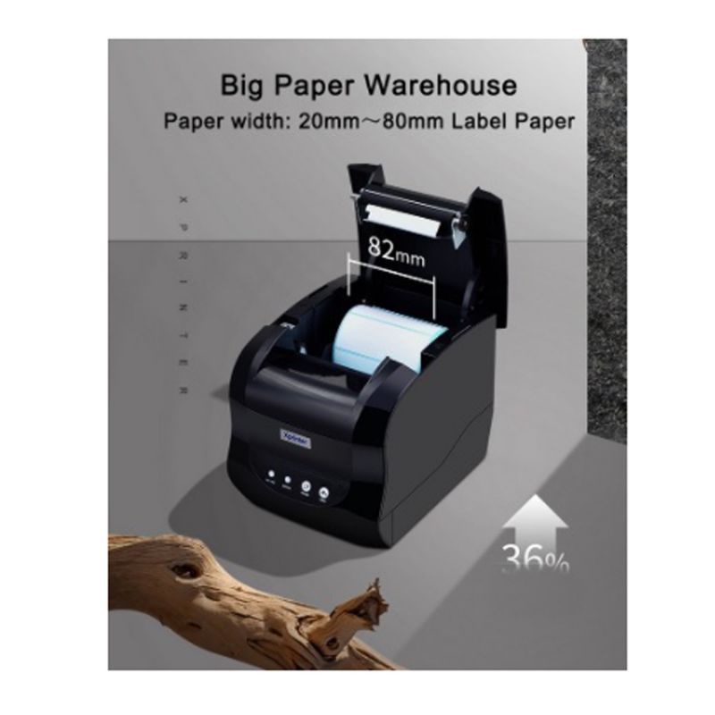 Printer Barcode Thermal Label Resi XPRINTER XP-365B Bluetooth+USB 80mm
