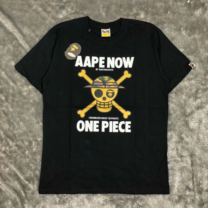 TSHIRT KAOS BAPE A BATHING APE X ONE PIECE GOLD AUTHENTIC ORIGINAL
