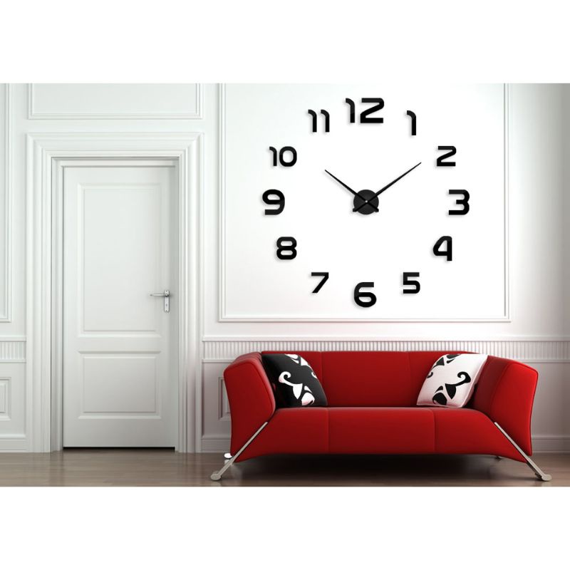 Murah Jam DIY Dinding Unik 3D Besae Duaneter 80 - 130 cm Silent Original Giant Wall Clock Quartz Creative Desaign Tempel Tembok Angka Hiasan Jumbo Raksasa Bahan Akrilik