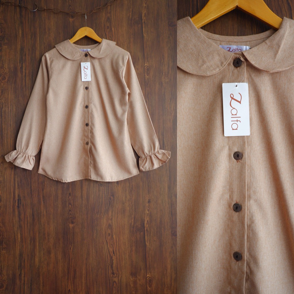 BLOUSE MEDINA by ZALFA OUTFIT / blouse wanita murah / blouse kekinian-Latte