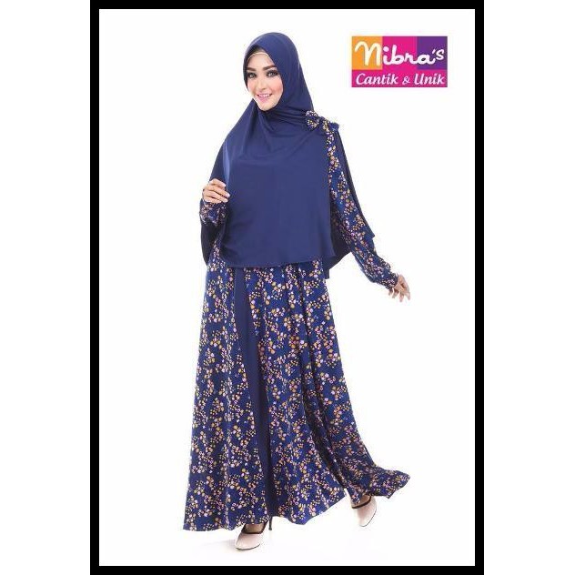 Gamis Model Terbaru Nibras NS 14 Dongker Baju Wanita Terbaru Model Baju Gamis Modern