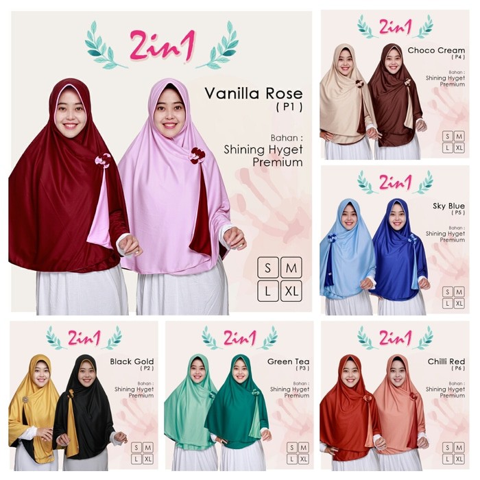 *obral**   Reseller : Jilbab Instan Pricilla Original 2 in 1 Size L   _hijab segi empat