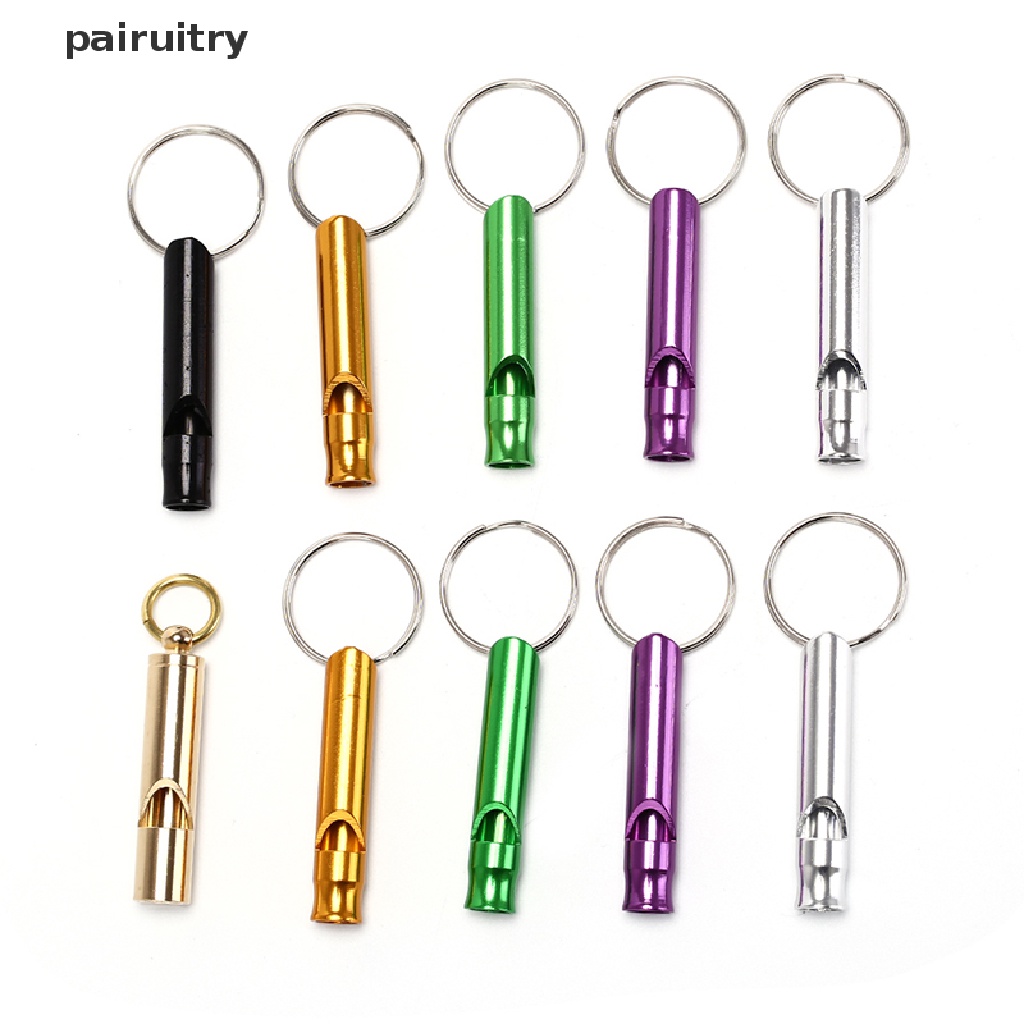 Prt 10PCS Gantungan Kunci Peluit Bahan Aluminum Alloy Untuk Outdoor / Survival / Camping PRT