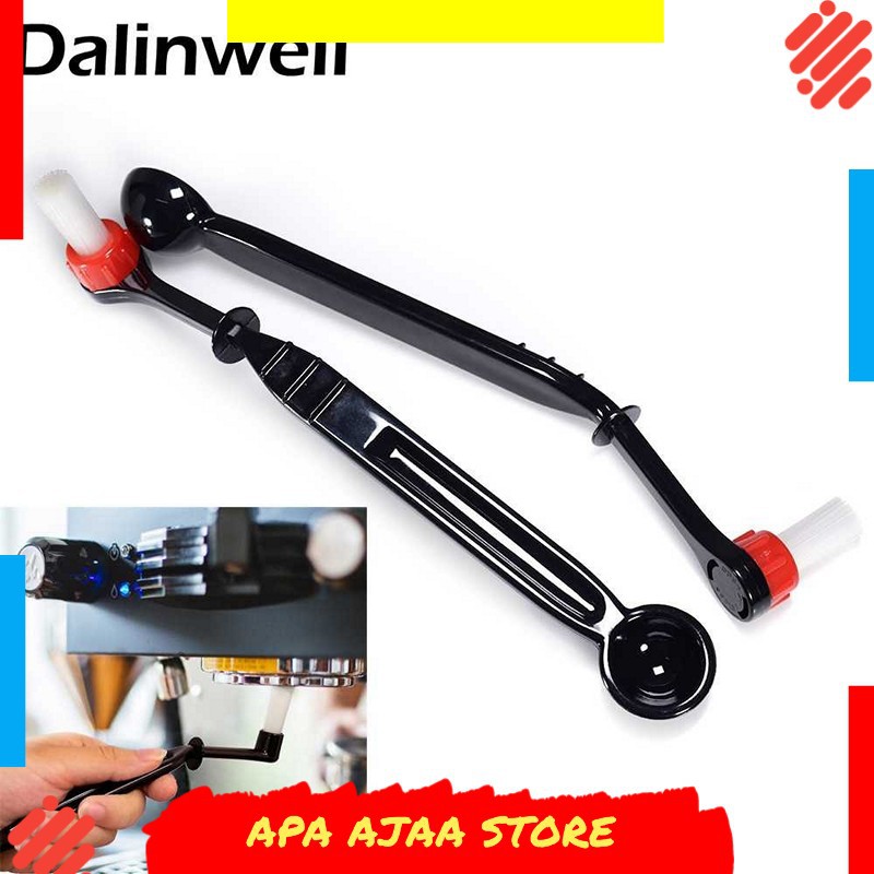 Best Seller ! Dalinwell 2in1 Sikat Sendok Pembersih Mesin Kopi Espresso Nylon Brush