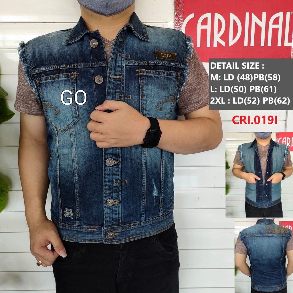gof CARDINAL ROMPI JEANS Pakaian Outwear Pria Dewasa Men Casual Vest Cotton Pakaian Pria Outdoor Distro Original