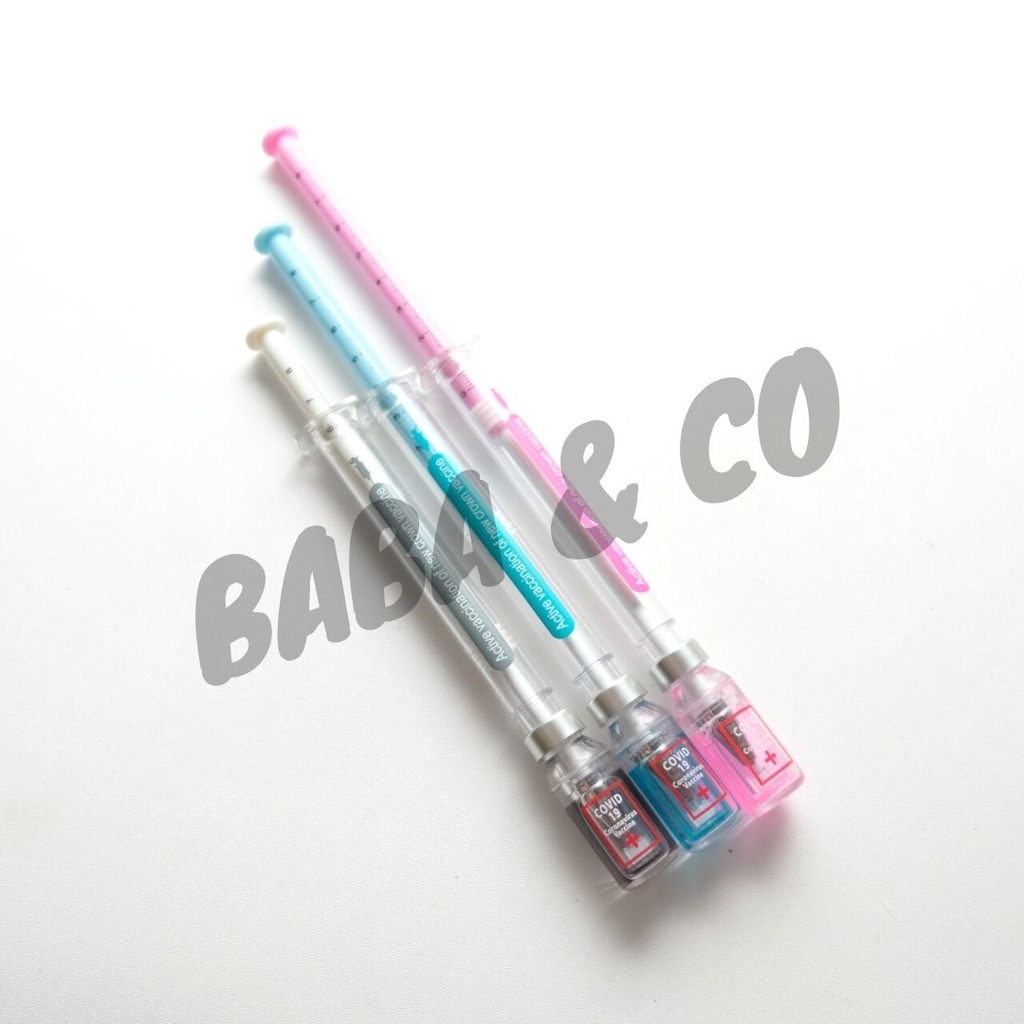 PULPEN SUNTIKAN VAKSIN PEN GEL SUNTIK BOLPEN UNIK BENTUK SUNTIKAN PENA UNIK BULPEN MURAH ALAT TULIS SEKOLAH ALAT TULIS KANTOR ATK MURAH BISA COD-1