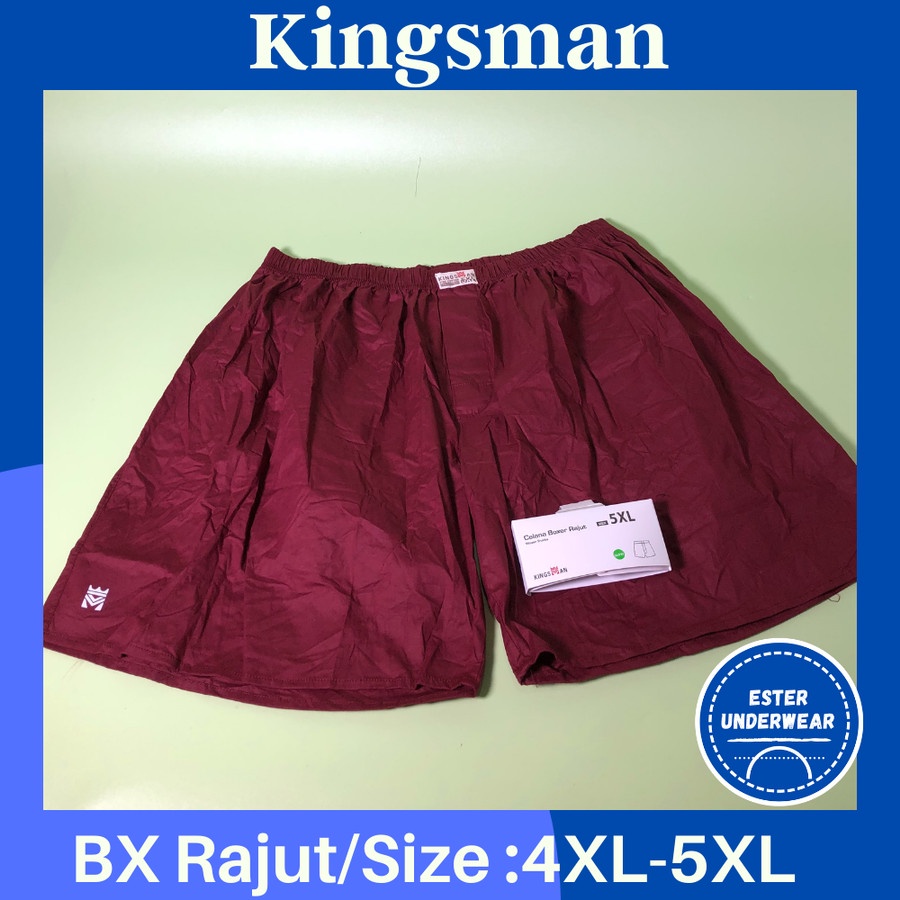 Celana Boxer Pria Super Big Size Kingsman Rajut|Woven|Glow Isi-1 Pcs