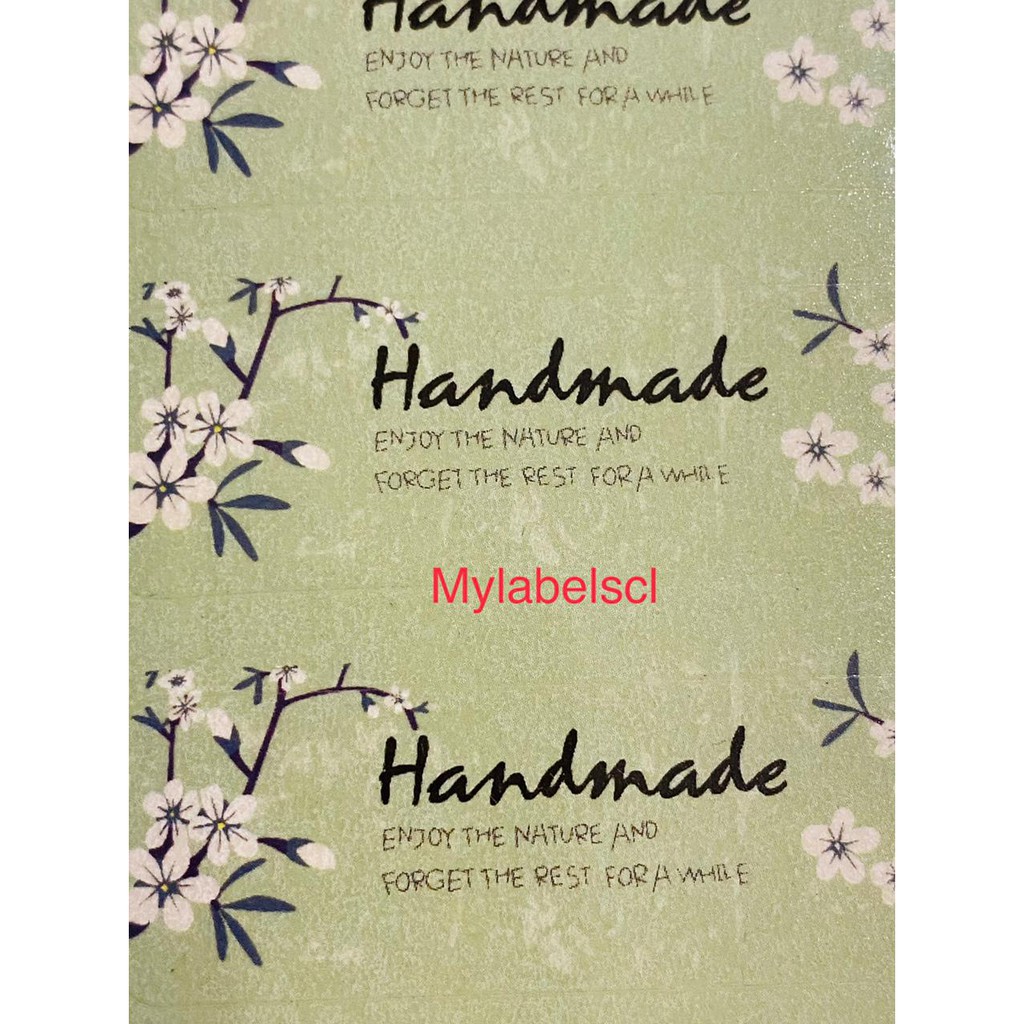 

Stiker Segel Label Sticker Flower Handmade Seal Hijau Gift 12 stiker Green
