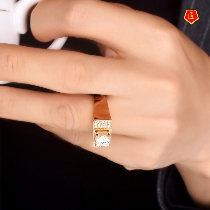 [Ready Stock]Noble Domineering 1 Karat Moissanite Ring Creative