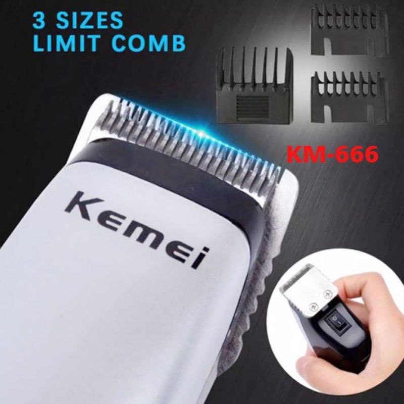 KEMEI KM-666 / Pemotong Bulu / Rambut Bayi / Dewasa Mini Electric Razor Beard Hair Trimmer Clipper + GRATIS 2PCS Baterai AA