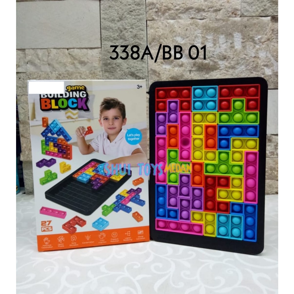 MAINAN POPIT BUILDING BLOCK / POP IT PUZZLE / POP IT TETRIS / POPIT