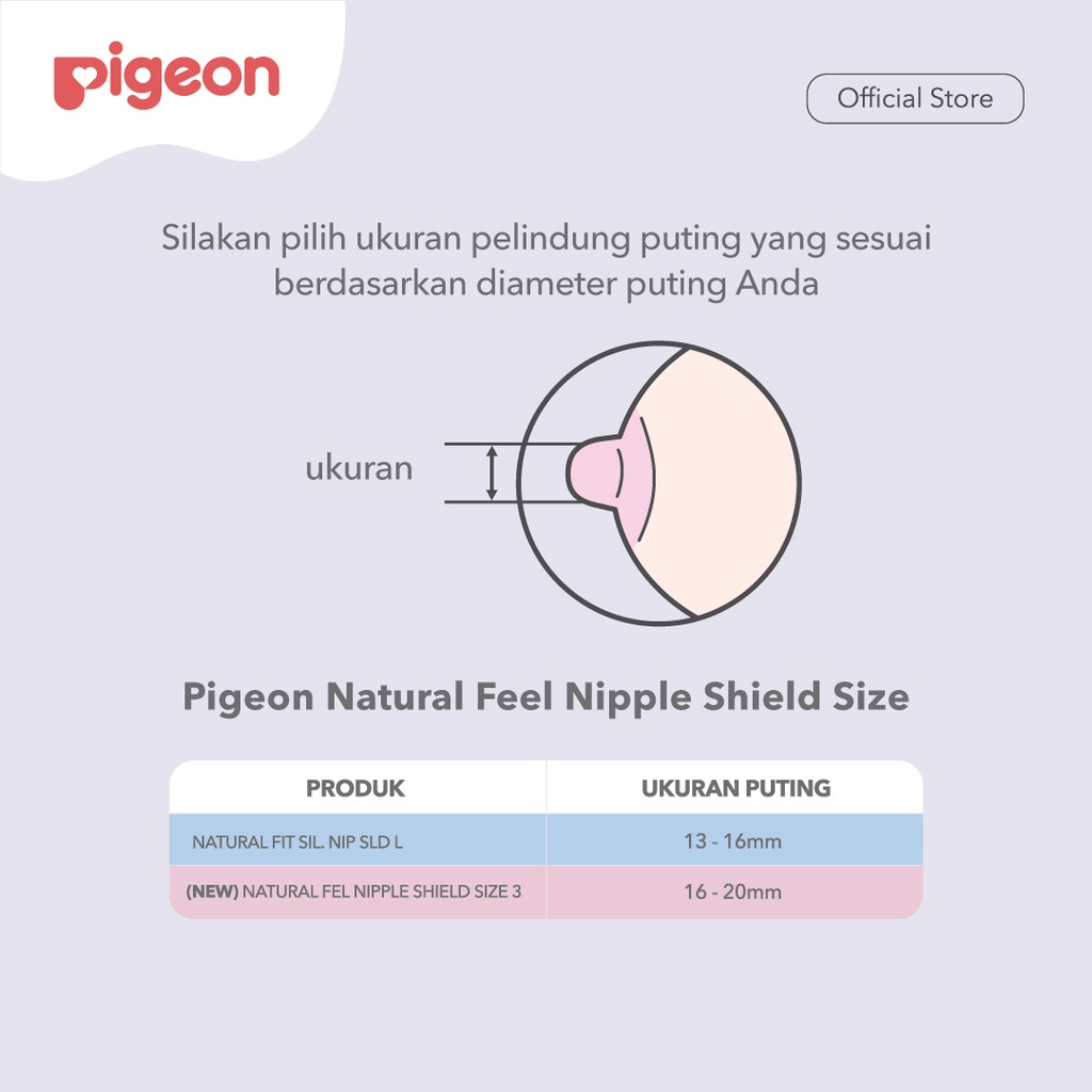 Pigeon Natural Feel Nipple Shield - Size 3 16-20mm - Pelindung puting - Penyambung Puting