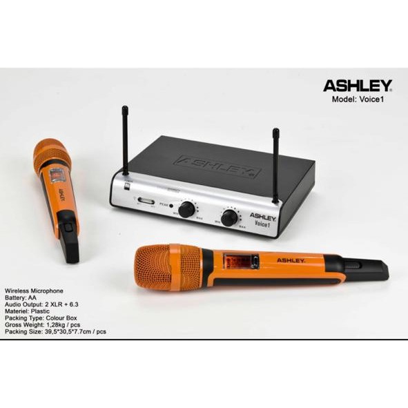 Mic Wireless ASHLEY Voice 1 (Original) 2 Mic Wireless Pegang Pegang