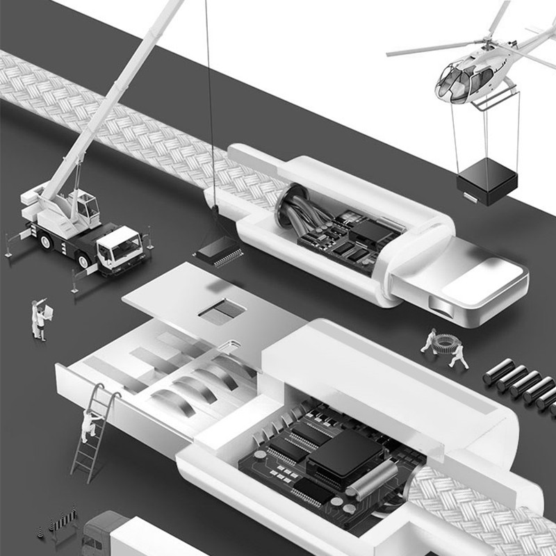 Kivee Kabel 3-IN-1 Android Micro USB Type-C IOS Iphone Fast Charging Samsung Iphone2.1A