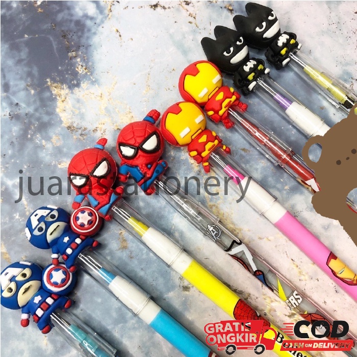 

1121 Pensil Susun Benzia Avengers SuperHero SuperHeroes Captain America SpiderMan Batman IronMan / Pensil Bensia / Pensil Lantu / Pensil Sambung Susun Karakter