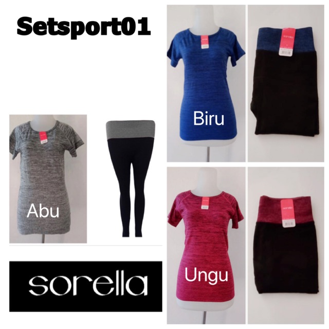 Setsport01 Baju sport set sorella M L