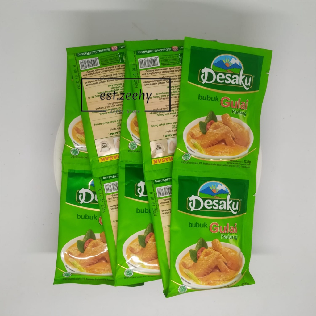 1 RENCENG BUMBU GULAI PADANG INSTAN BUBUK MERK DESAKU KEMASAN 12.5 GR