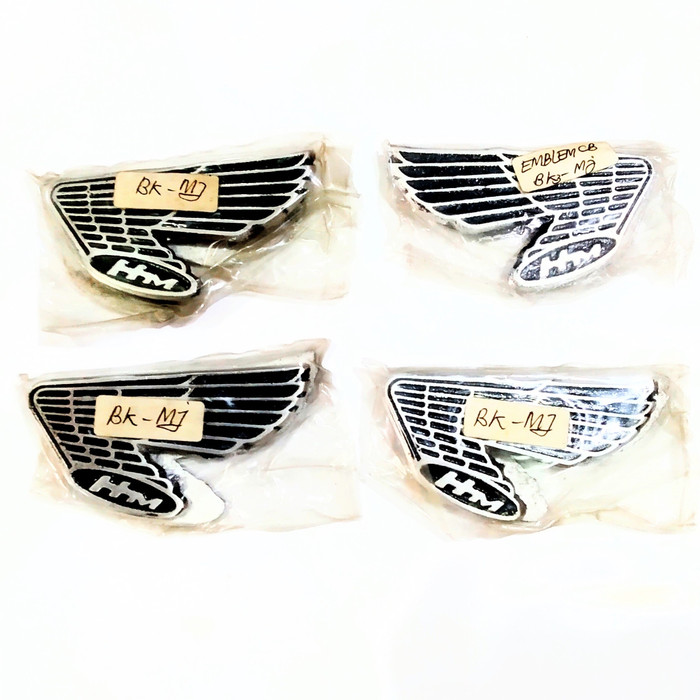 EMBLEM LOGO TANGKI HONDA CB 100 CB GLATIK SAYAP WARNA HITAM 1 SET PALING TOP