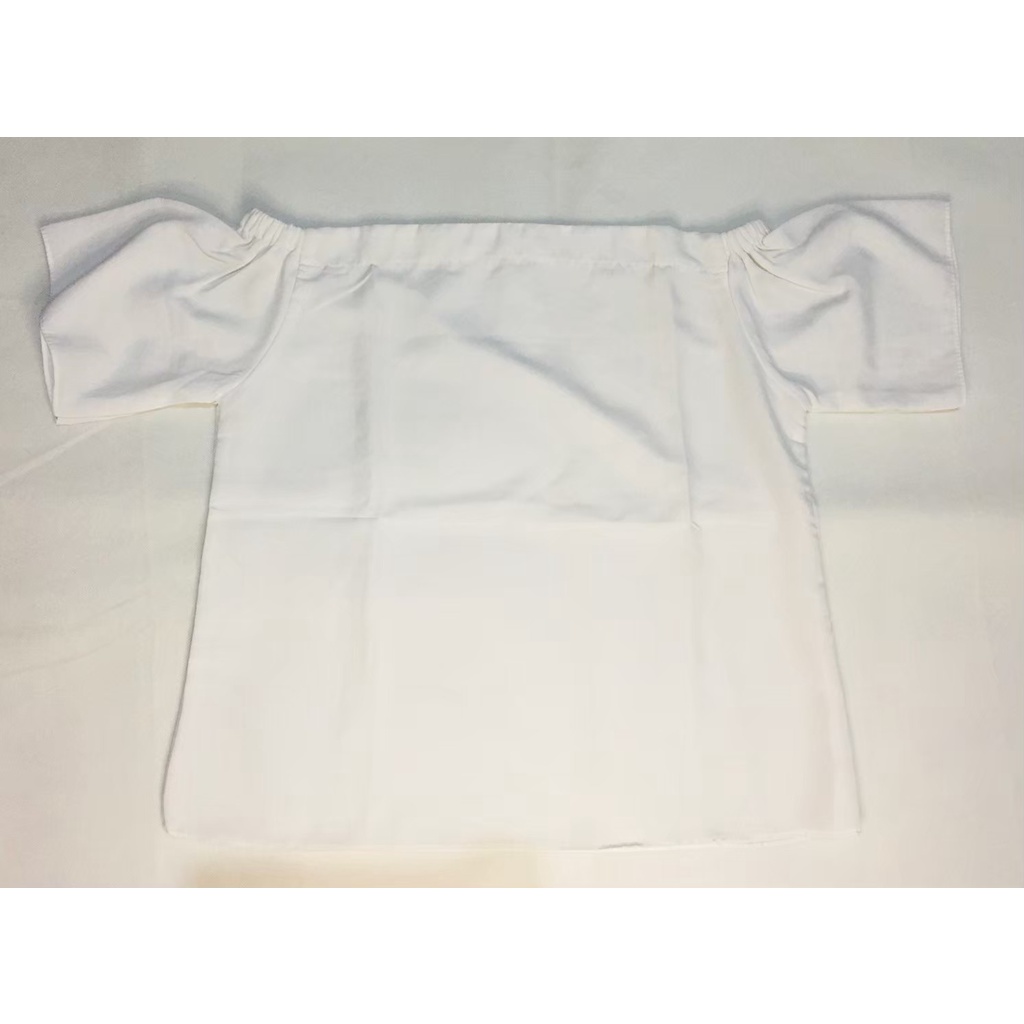 Korean sabrina top / baju sabrina wanita putih / atasan sabrina putih