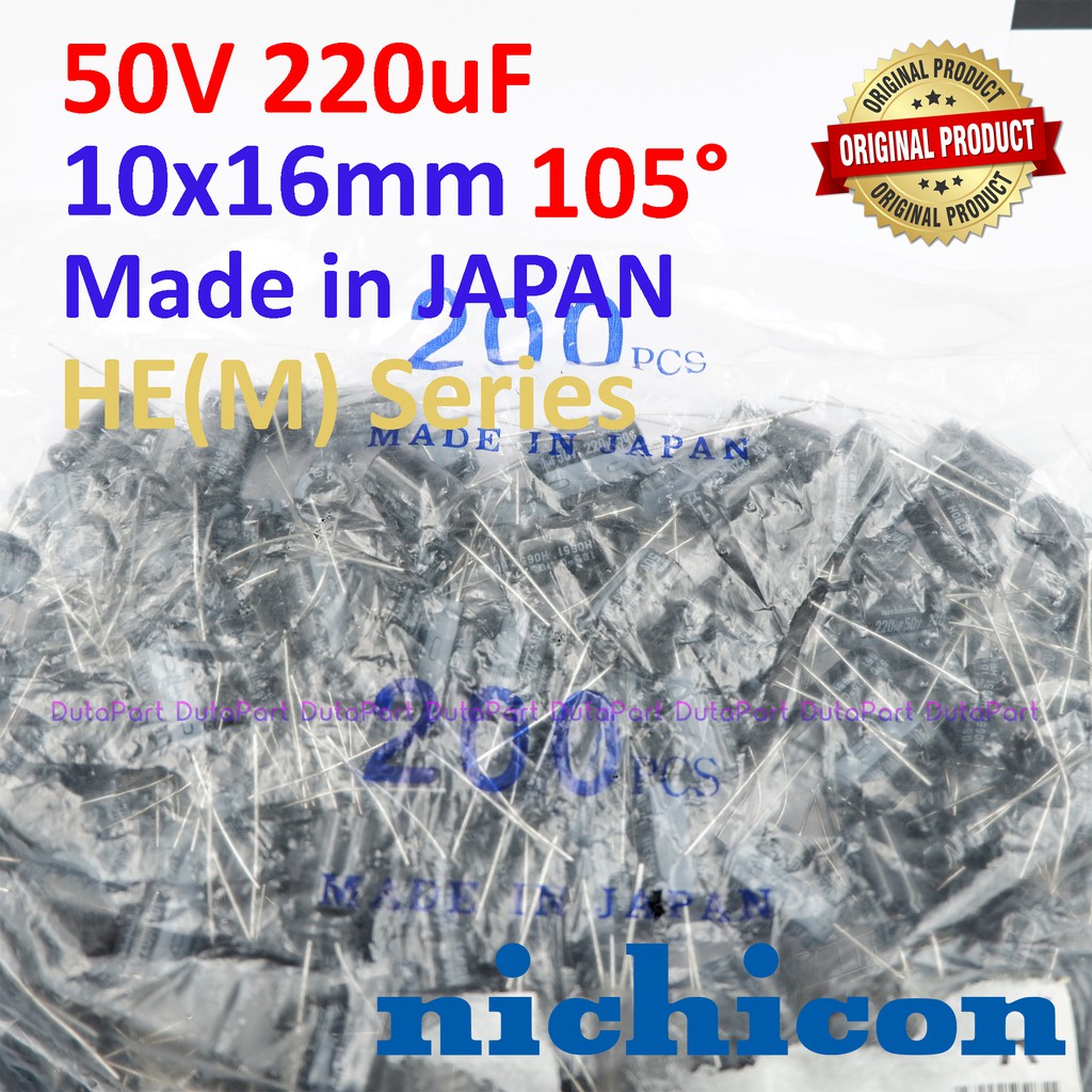 50V 220uF ORIGINAL NICHICON HE (M) JAPAN Kapasitor Capasitor Elko Elco