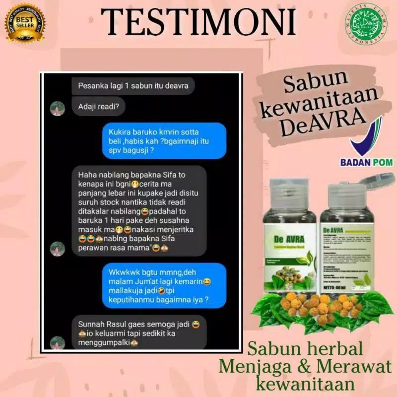 ORIGINAL BPOM DEAVRA FEMINIME HYGIENE WASH (SABUN KEWANITAAN)