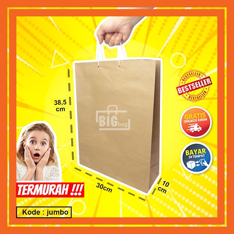 

PAPER BAG PAPER BAG COKLAT PAPER BAG POLOS TAS KERTAS JUMBO