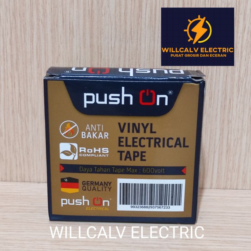 ISOLASI LISTRIK PUSH ON VINYL ELECTRICAL TAPE 5mil x 3/4 x 20 Yards