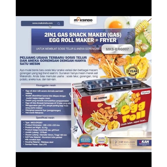 bisa COD Mesin sosis telor sostel 2 in 1 ERG007 MAKSINDO termurah