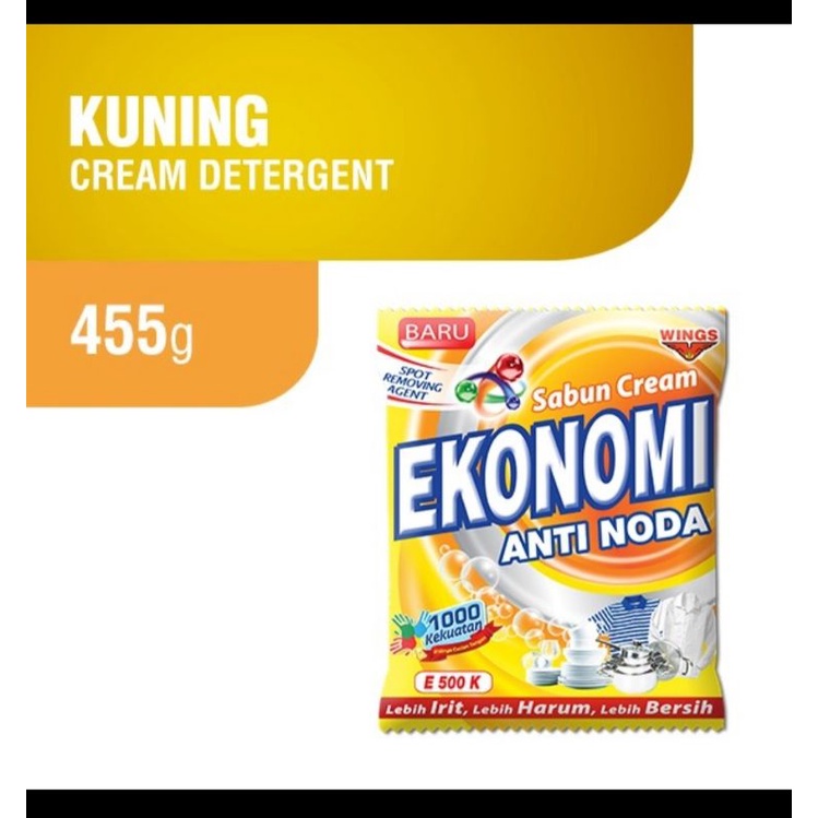 Wings Ekonomi Deterjen Krim / Sabun Colek 455 gr EP 900