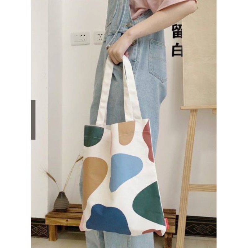 Tote Bag Wanita Canvas Terlaris Motif Terbaru Fashion Korea Tas Wanita Tas Kuliah Tas Sekolah