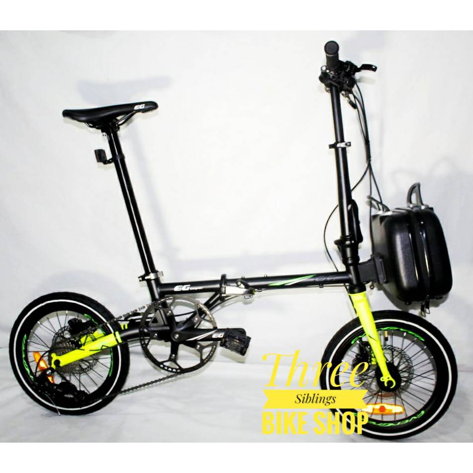 SEPEDA LIPAT EVERGREEN MAXIMUS BLACK YELLOW 16 INCH DENGAN TAS