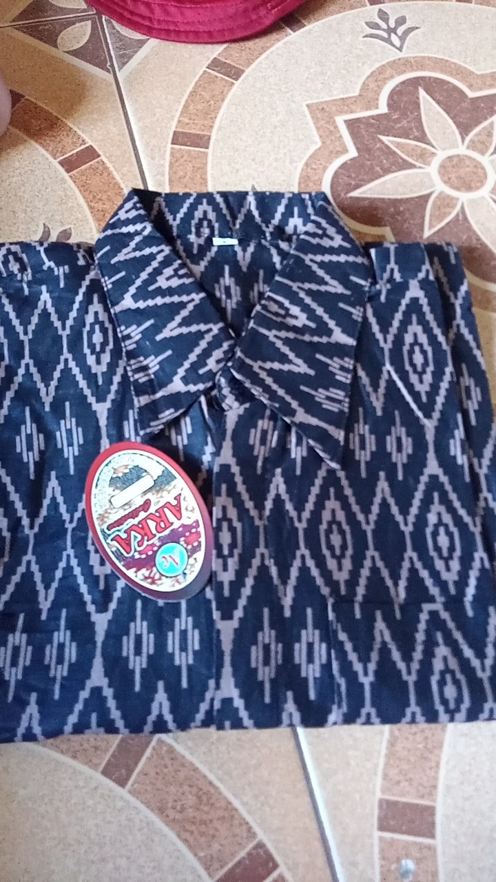 Batik Pria Lengan Panjang Batik Azmil Hrb026 Motif Keratonan Kode 002 Size M L Xl Xxl Reguler